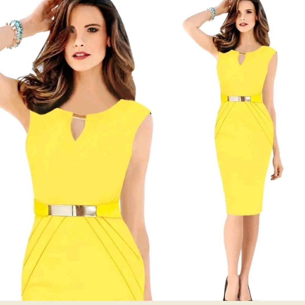 Liva Girl Yellow Pencil Dress